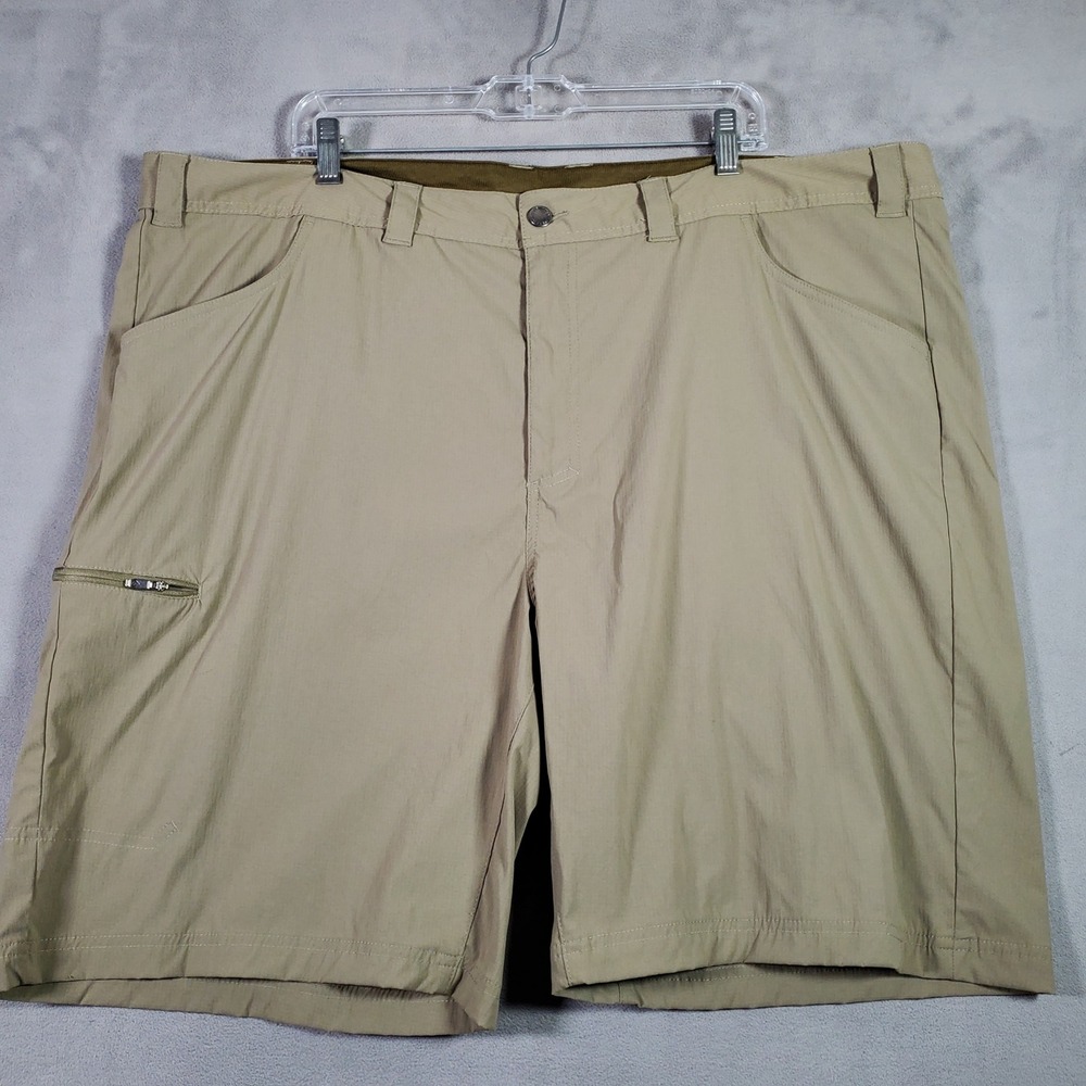 Columbia Cargo Shorts Mens 46 Tan Silver Ridge Hiking Gorpcore Outdoor Utility